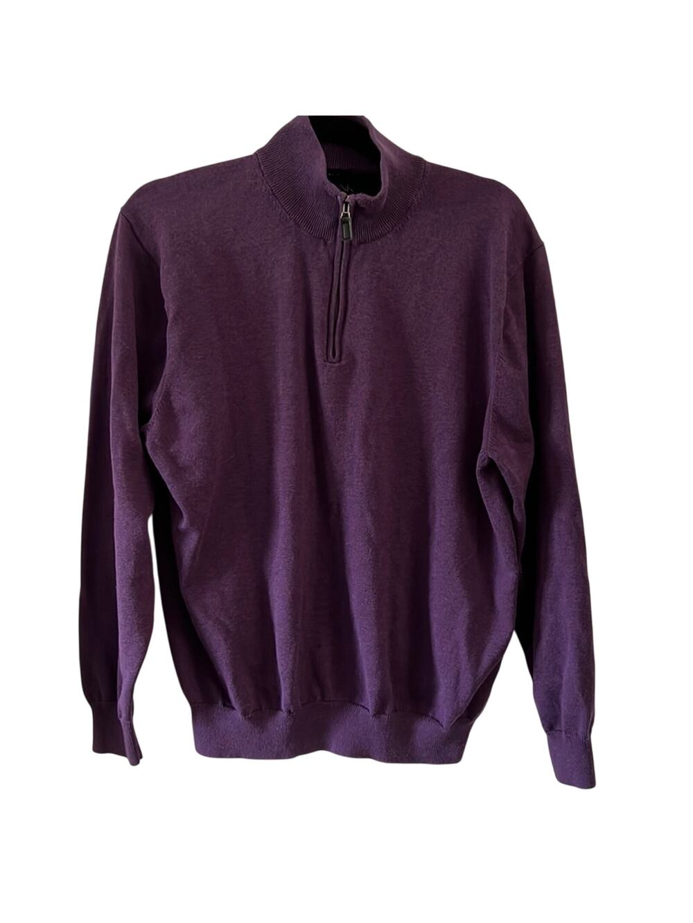 Jos. A. Bank Signature Collection Mens Size L Purple Sweater Pima Cotton 1/4 Zip